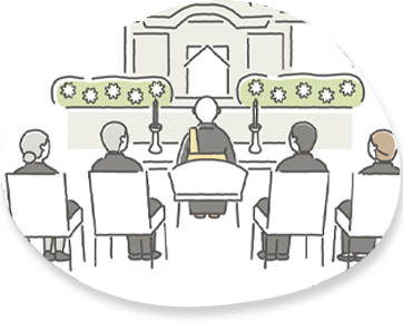 一般葬の様子 - ご近所･友人･知人など多くの方にてお別れ