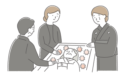 故人様との最後のお別れの時間を大切に過ごす家族