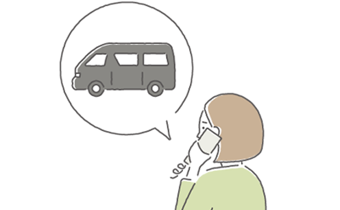 24時間365日対応の葬儀社に電話連絡する様子